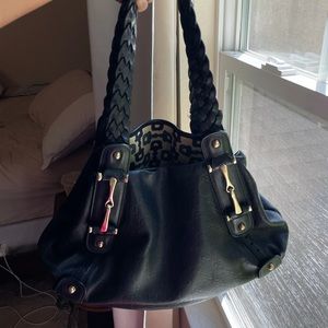 Gucci Monogram Black Leather Pelham Bag